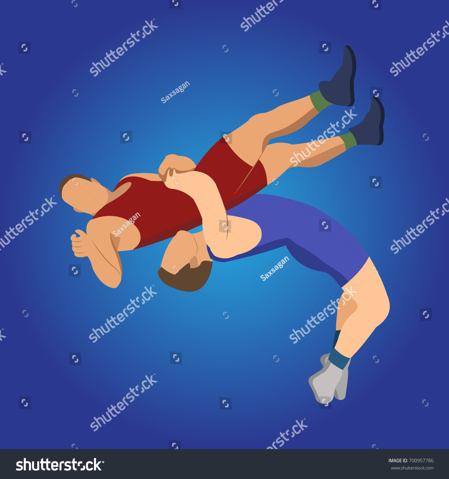 Wrestling vector, 3D Isometric Athlete. Sporting - Royalty Free Stock ...