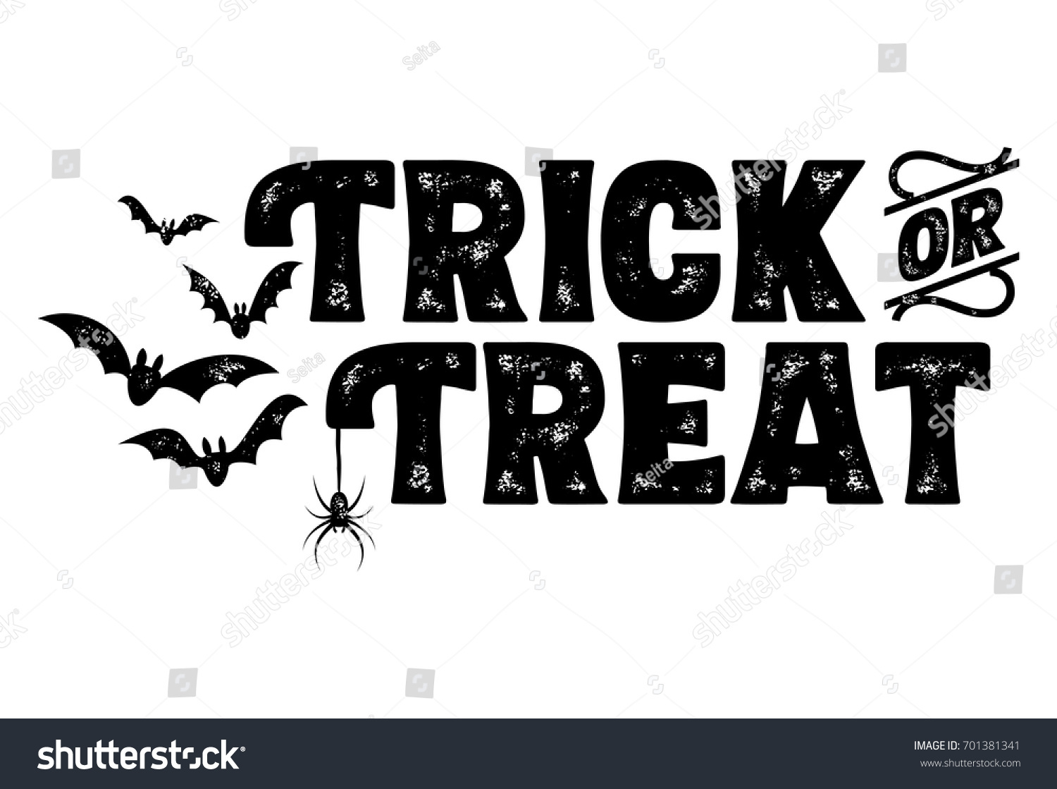 Trick or Treat Text Banner, Vector #701381341