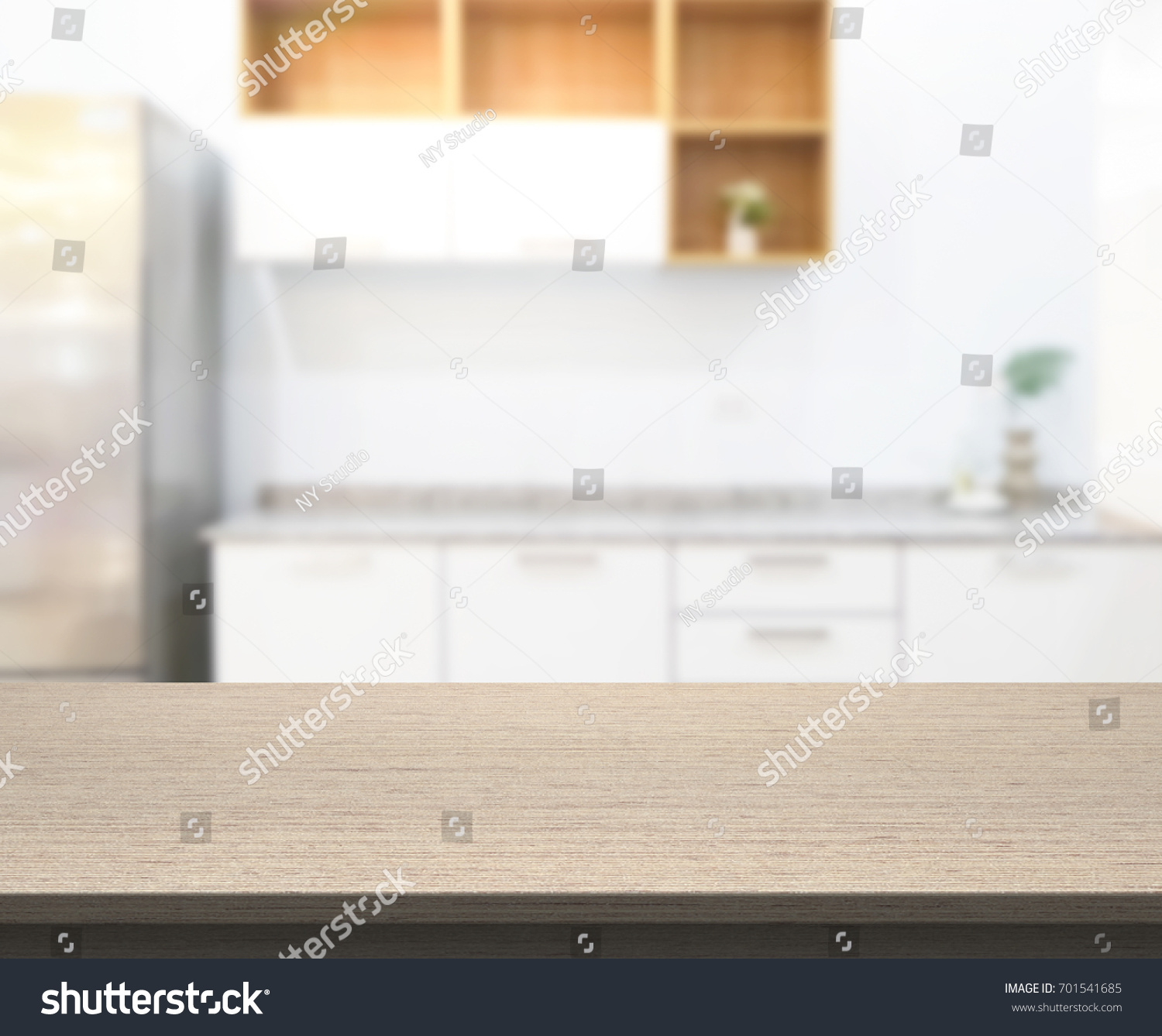 Table Top And Blur Kitchen Room Of The Background #701541685