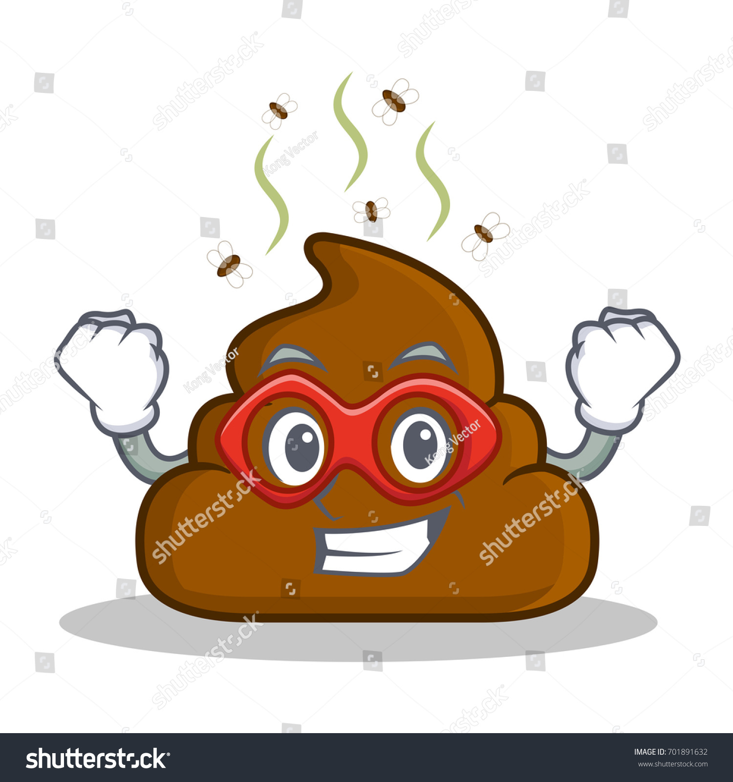 Super Hero Poop Emoticon Character Cartoon Royalty Free Stock Vector