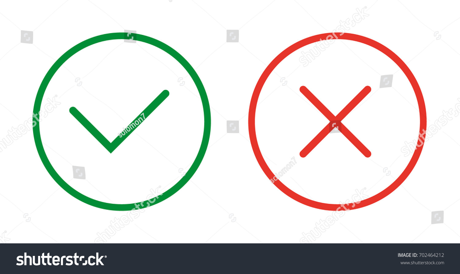 Thin line check mark icons. Green tick and red - Royalty Free Stock ...