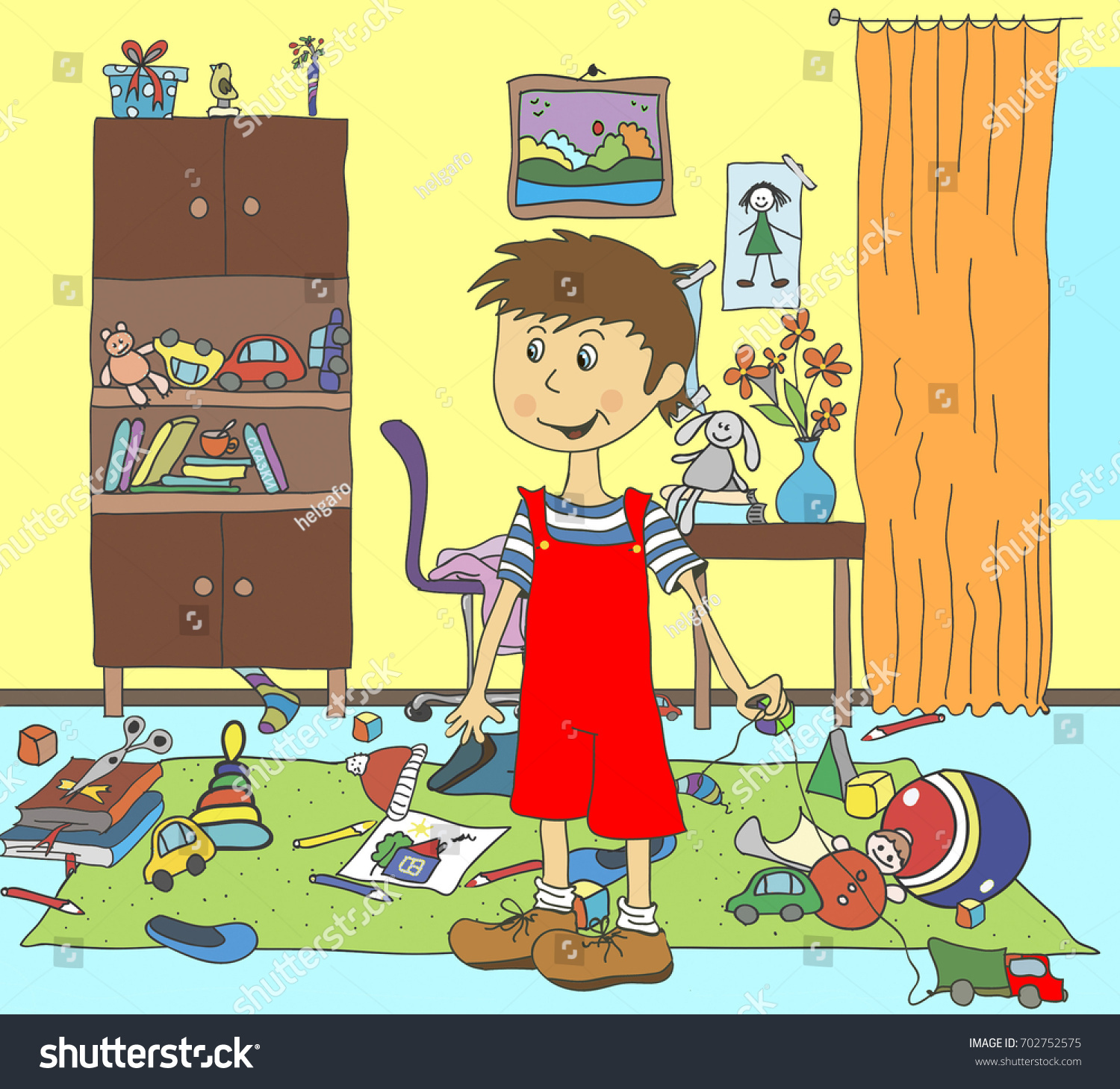 Illustration. Children's room, game. Scattered - Royalty Free Stock ...