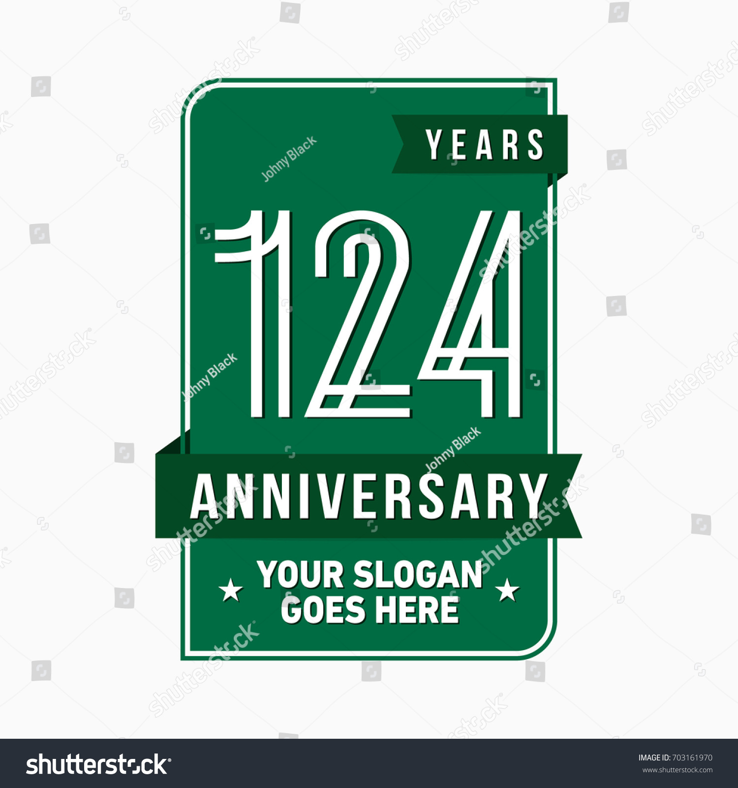124 years anniversary design template. Vector - Royalty Free Stock ...