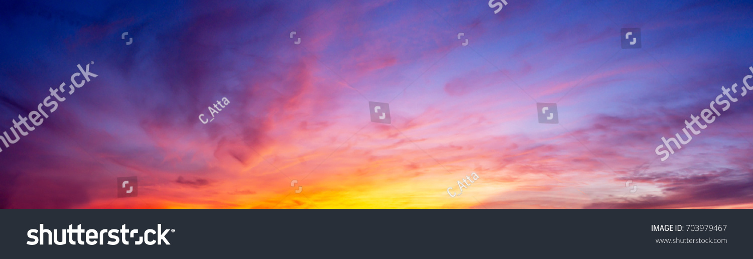 Gorgeous Panorama twilight sky and cloud at morning background image #703979467