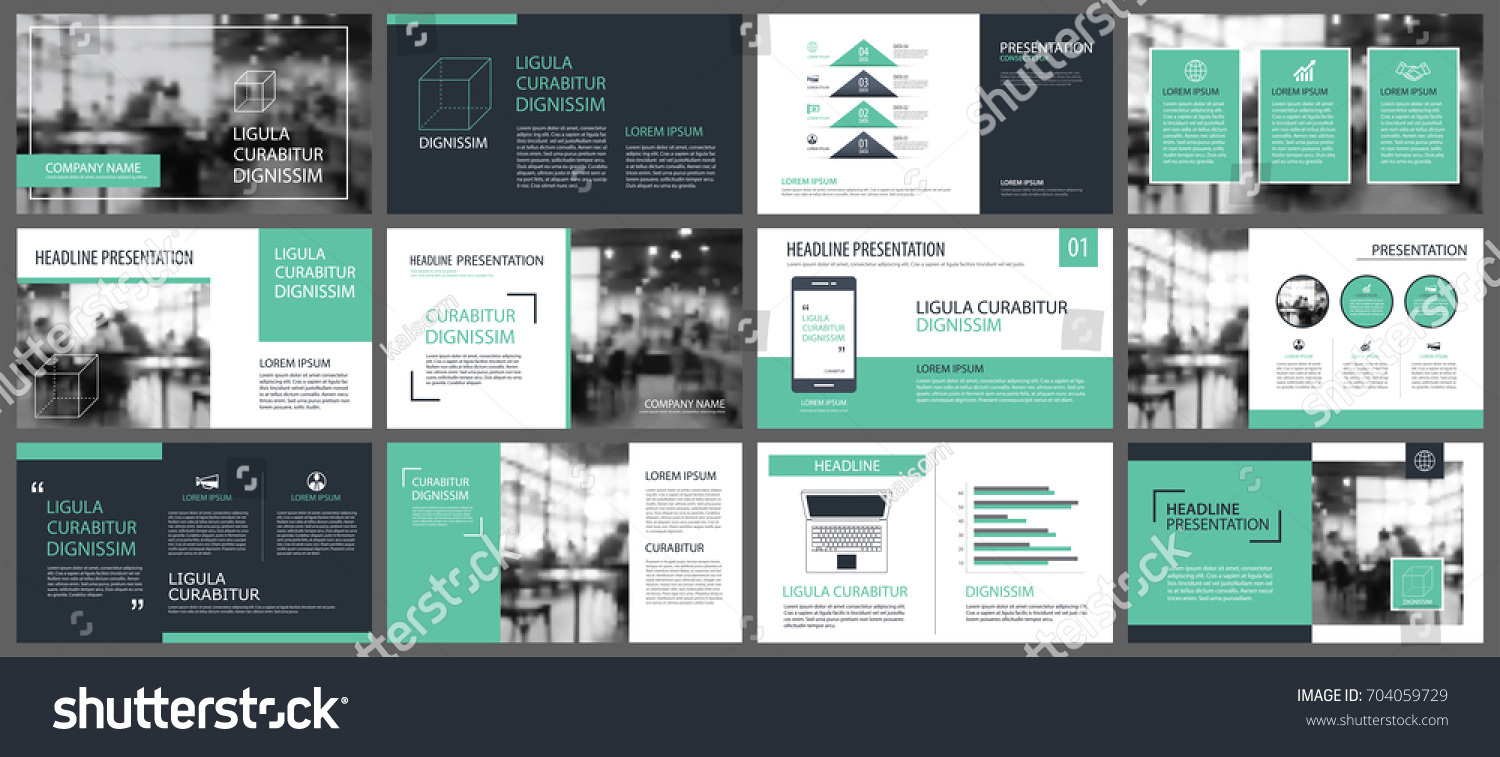 Green presentation templates and infographics elements background. Use for business annual report, flyer, corporate marketing, leaflet, advertising, brochure, modern style. #704059729