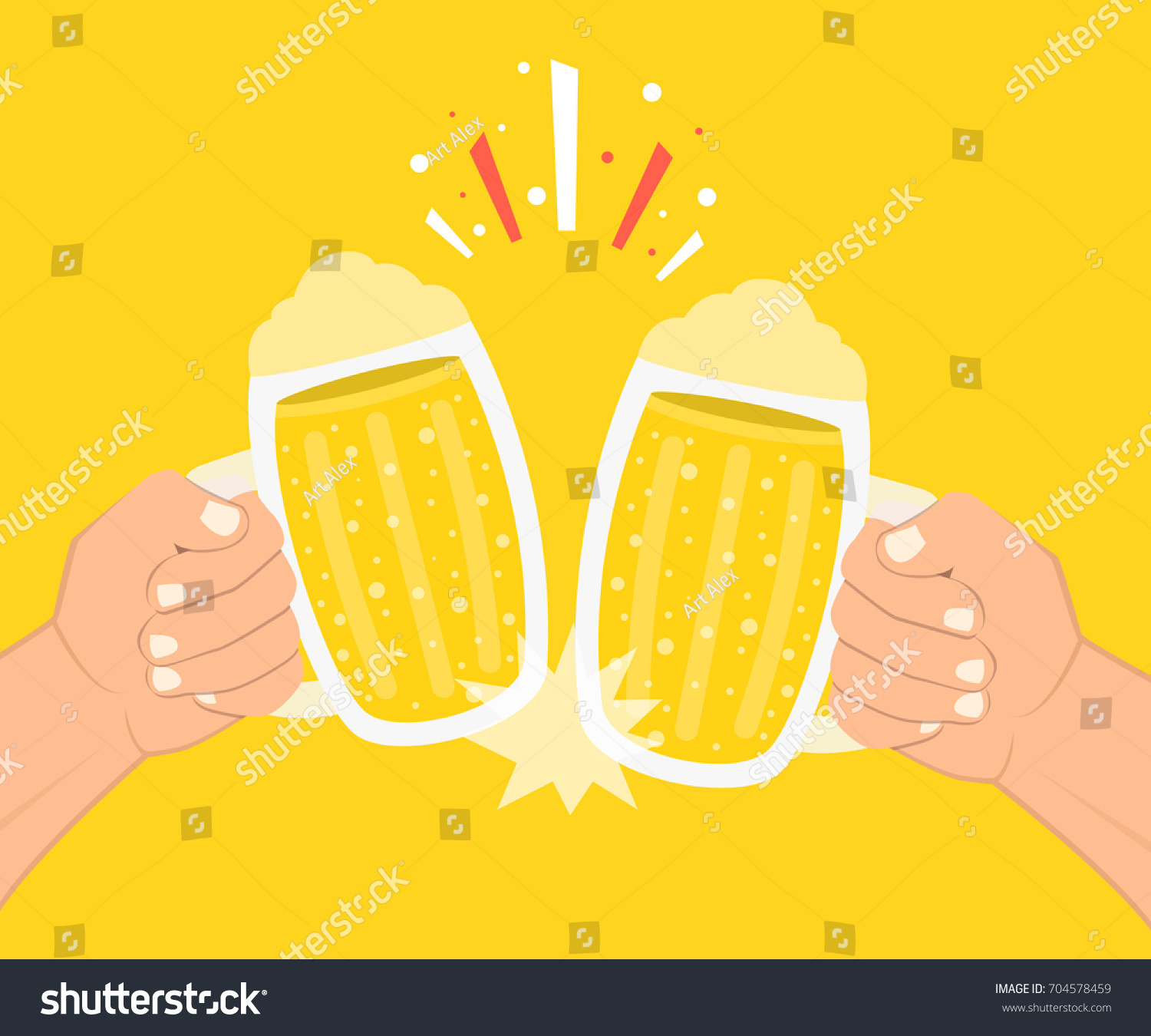 Two Hands Holding Beer Glasses Concept Of Beer Royalty Free Stock