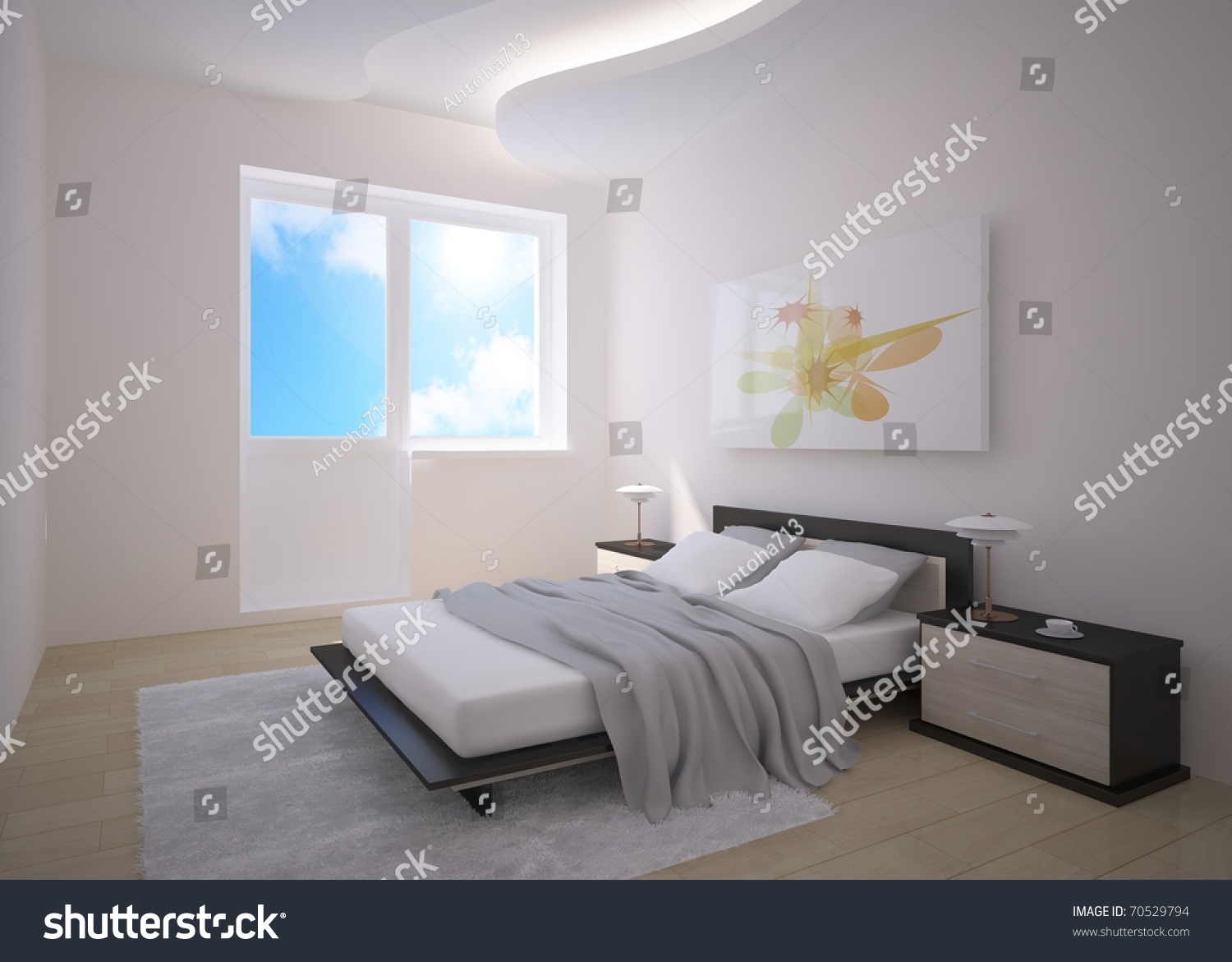 grey bedroom composition #70529794