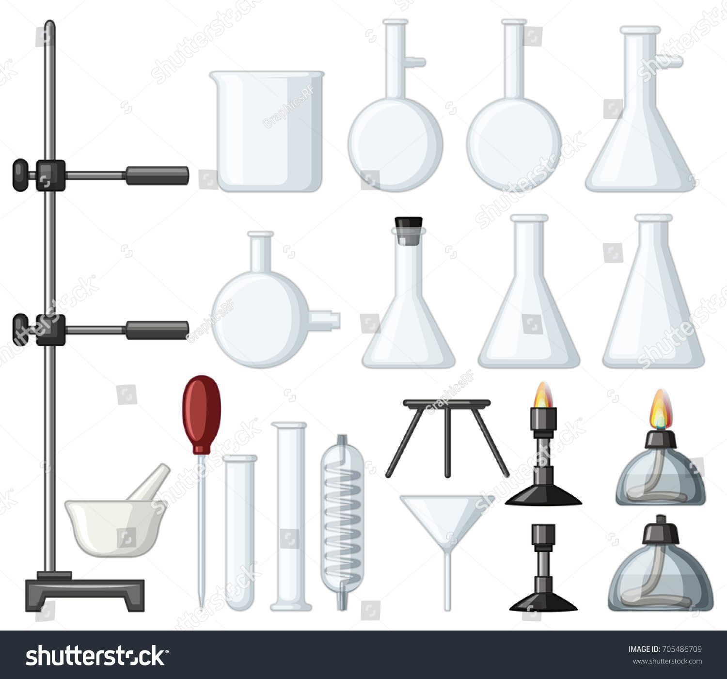 Different types of science containers and - Royalty Free Stock Vector ...