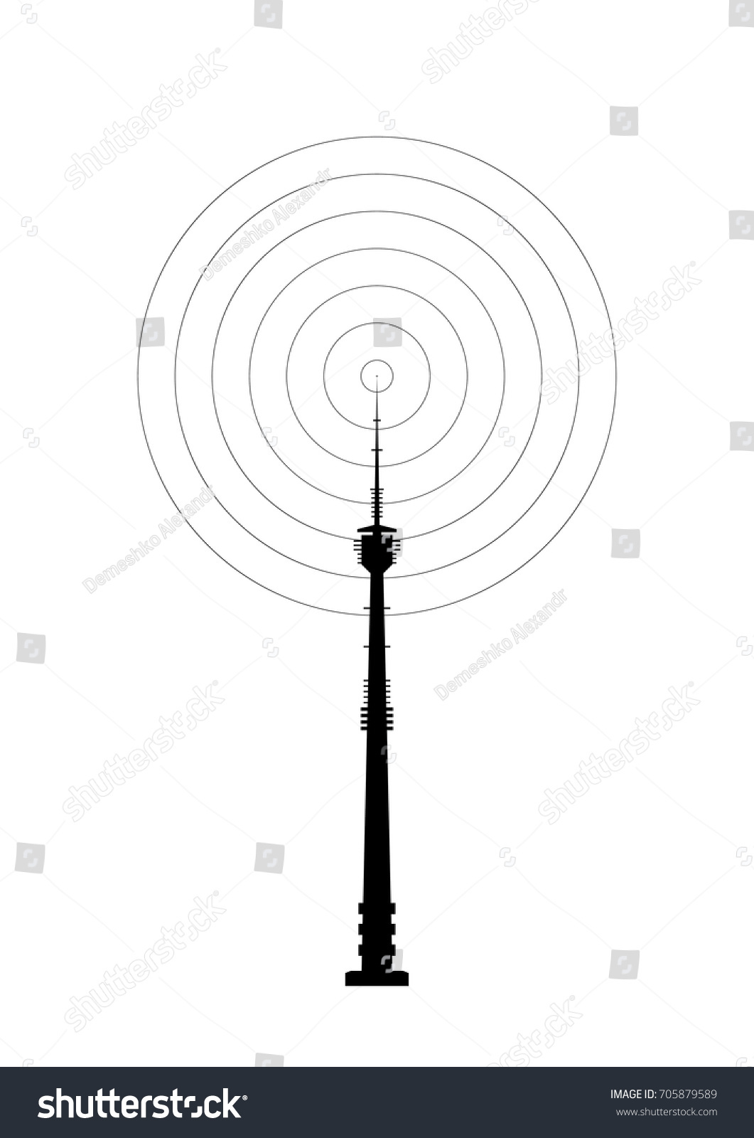 Telecommunications tower icon. Radio or mobile - Royalty Free Stock ...