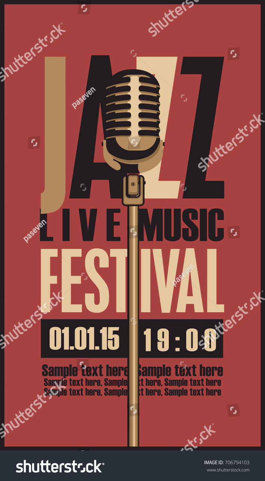 Vector Poster For A Jazz Festival Live Music Royalty Free Stock Vector 706794103 1902