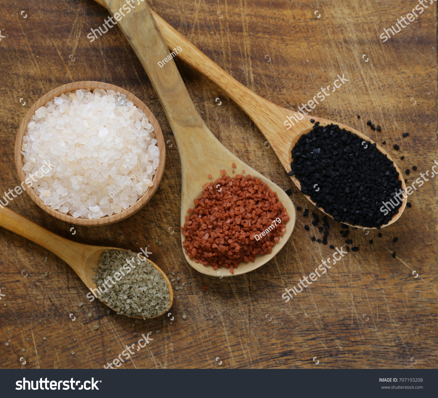 Different gourmet varieties of salt - black and red Hawaiian variety #707193208