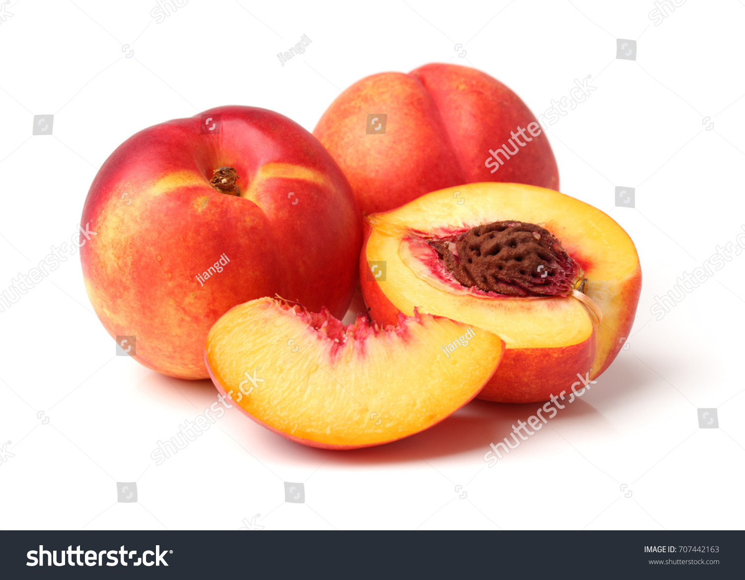 Nectarine fruit isolated on white background #707442163