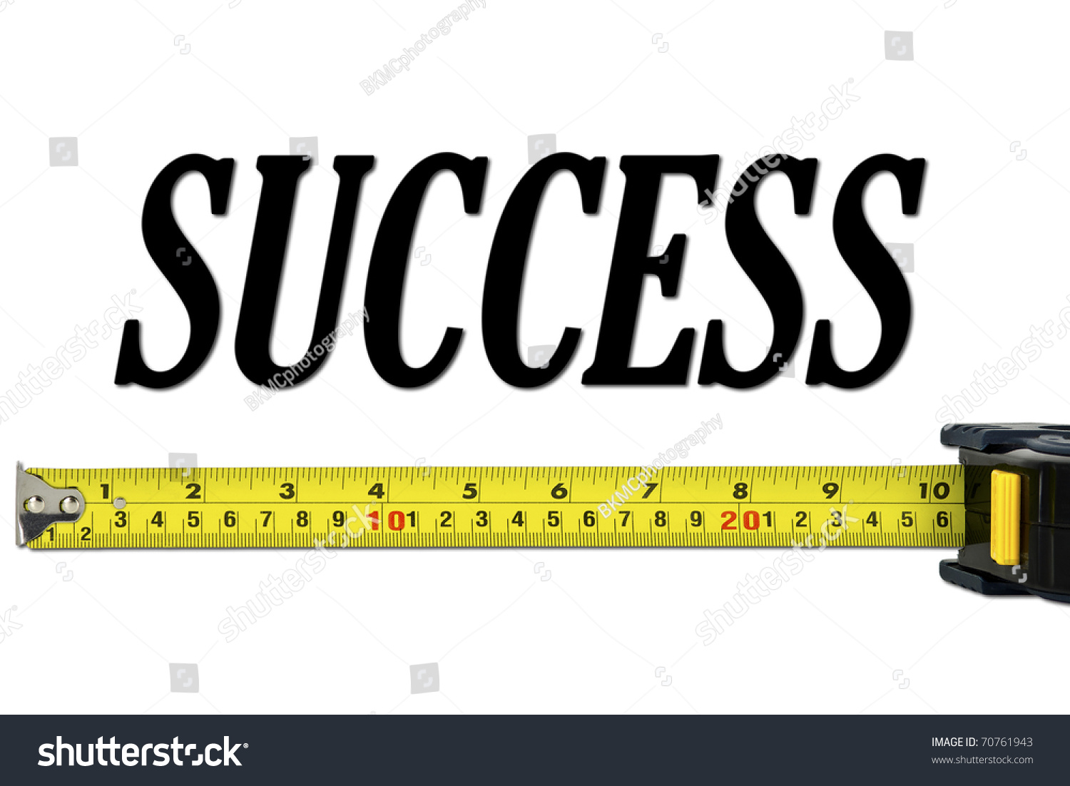 Success Concept with Tape Measure Isolated on White #70761943