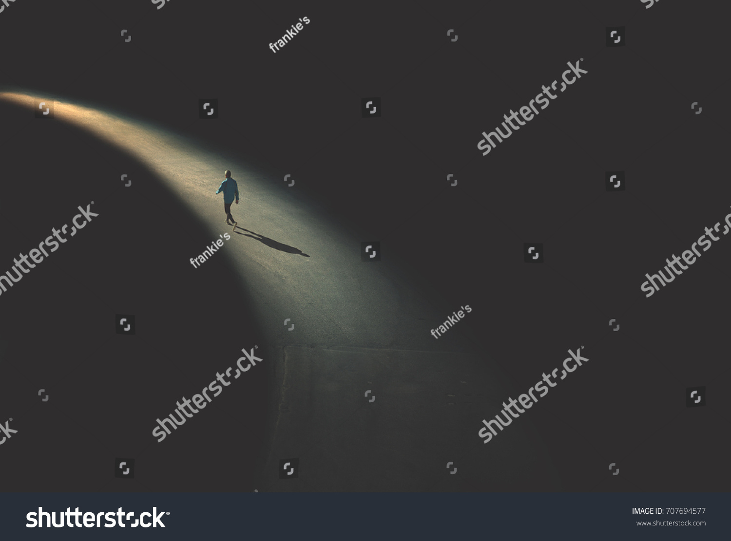 man walking in the night #707694577