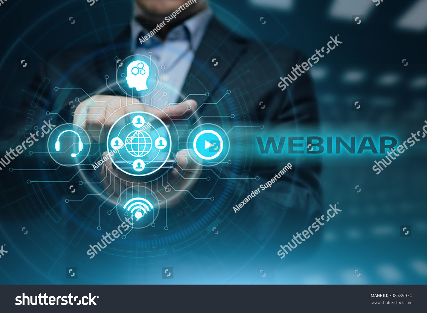 Webinar E-learning Training Business Internet Technology Concept. #708589930