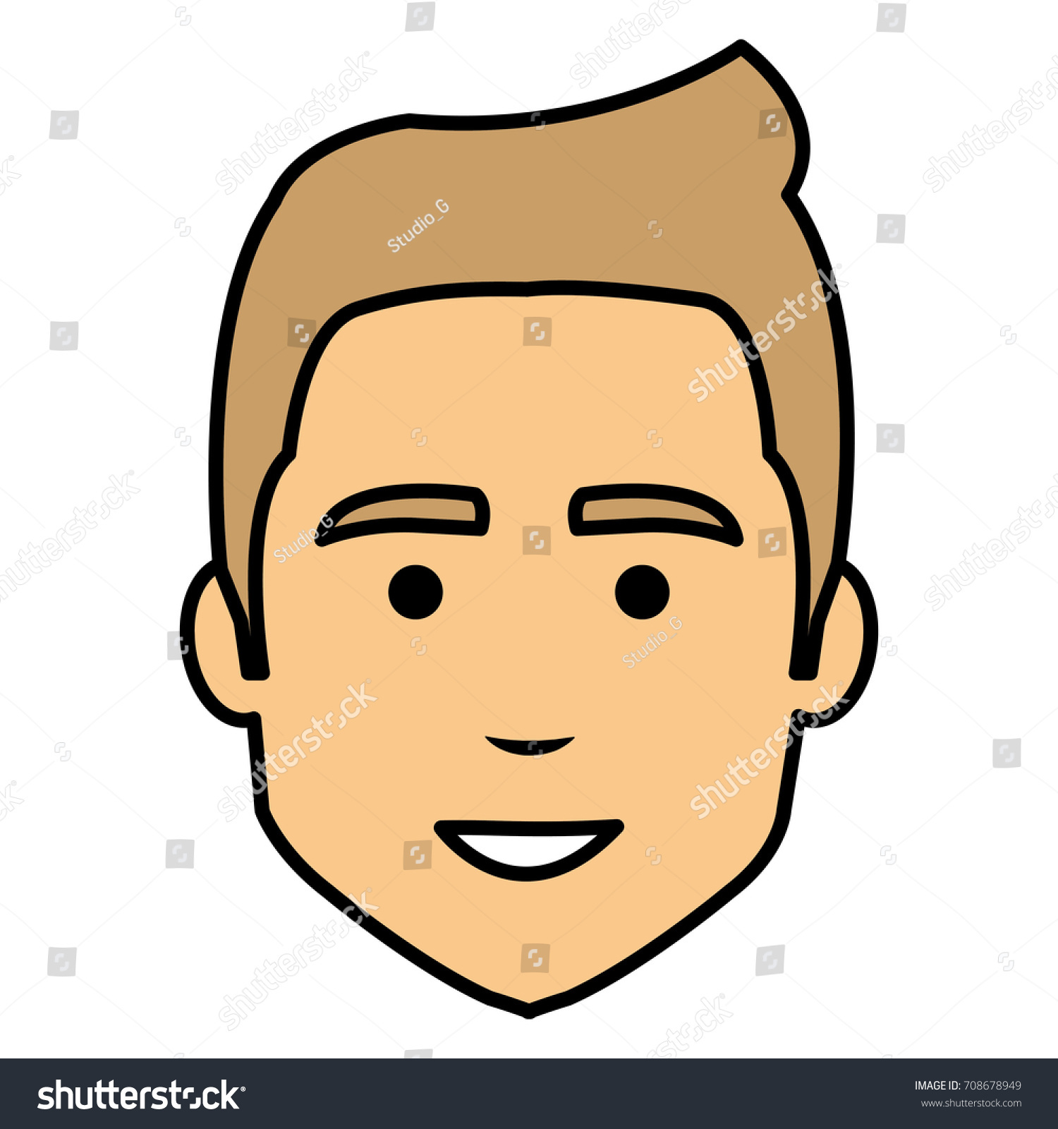 young man head avatar character - Royalty Free Stock Vector 708678949 ...