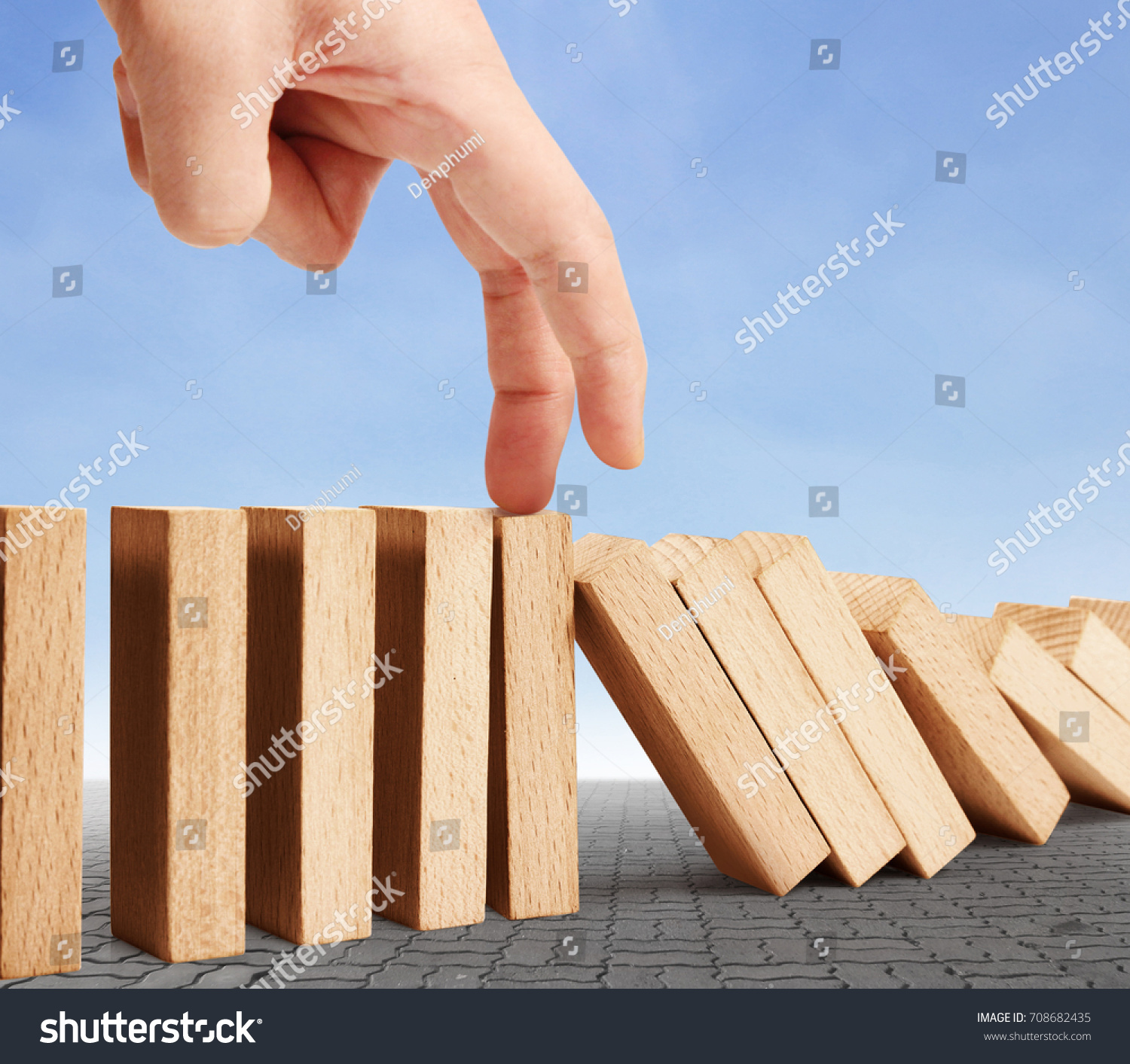 hand stop a dominoes continuous toppled #708682435