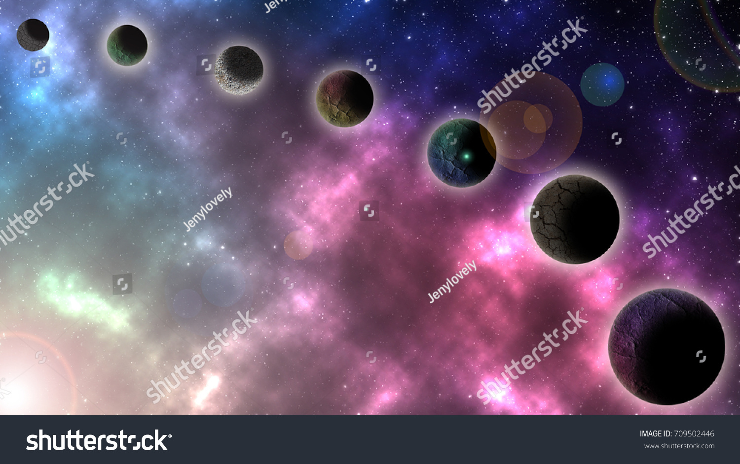 Universe filled with stars and galaxy abstract background. #709502446