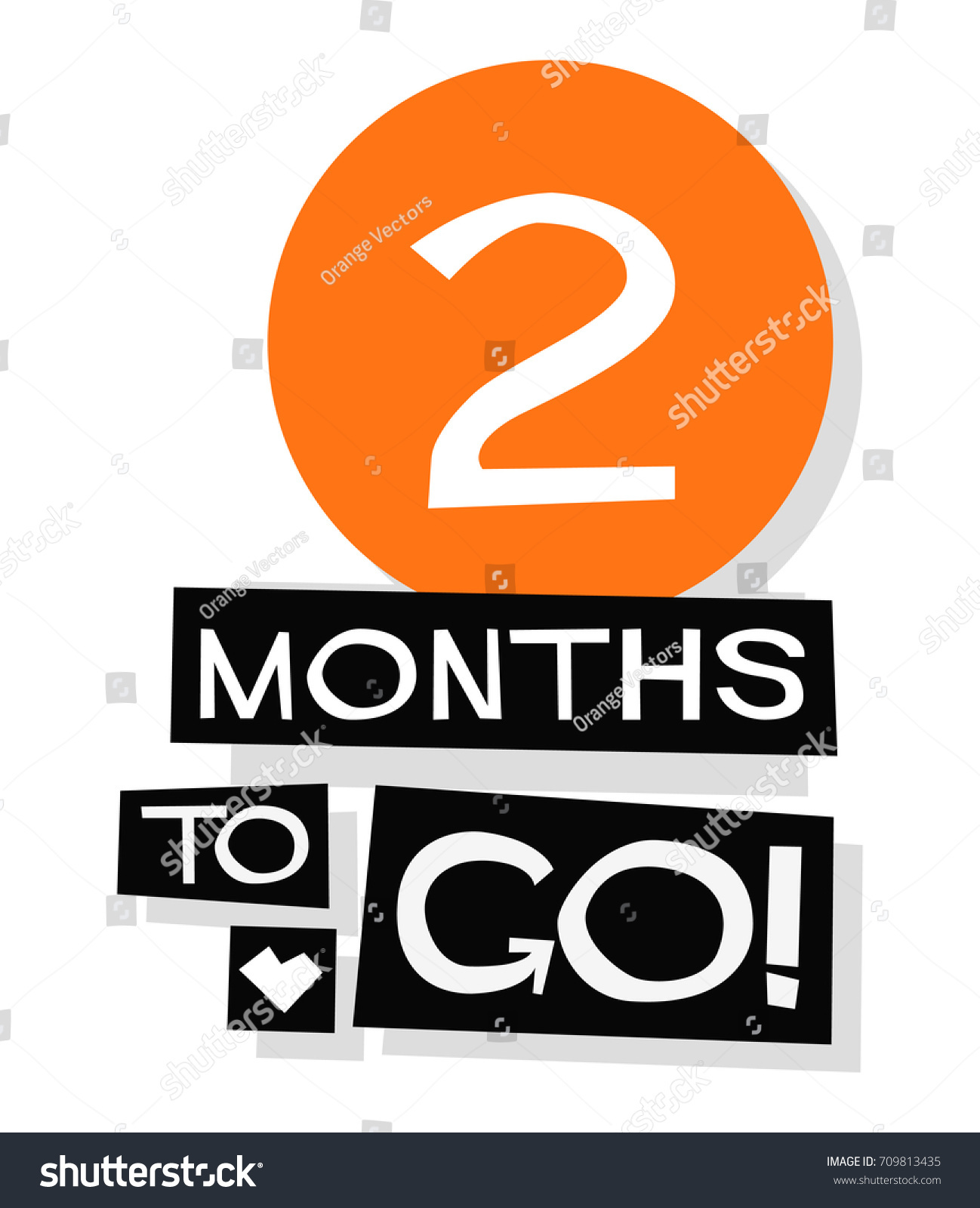 Two Months To Go Retro Poster Royalty Free Stock Vector 709813435 