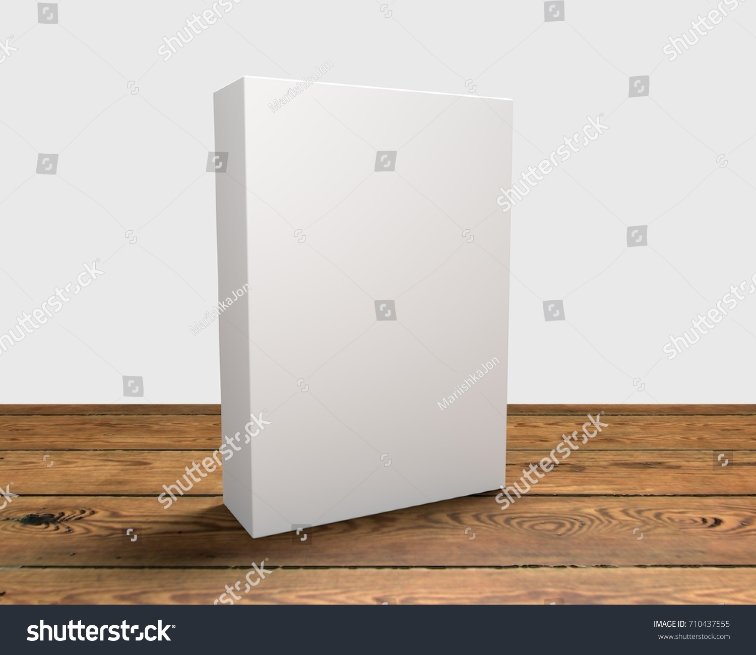 3D render of cereal like box on a wooden surface #710437555