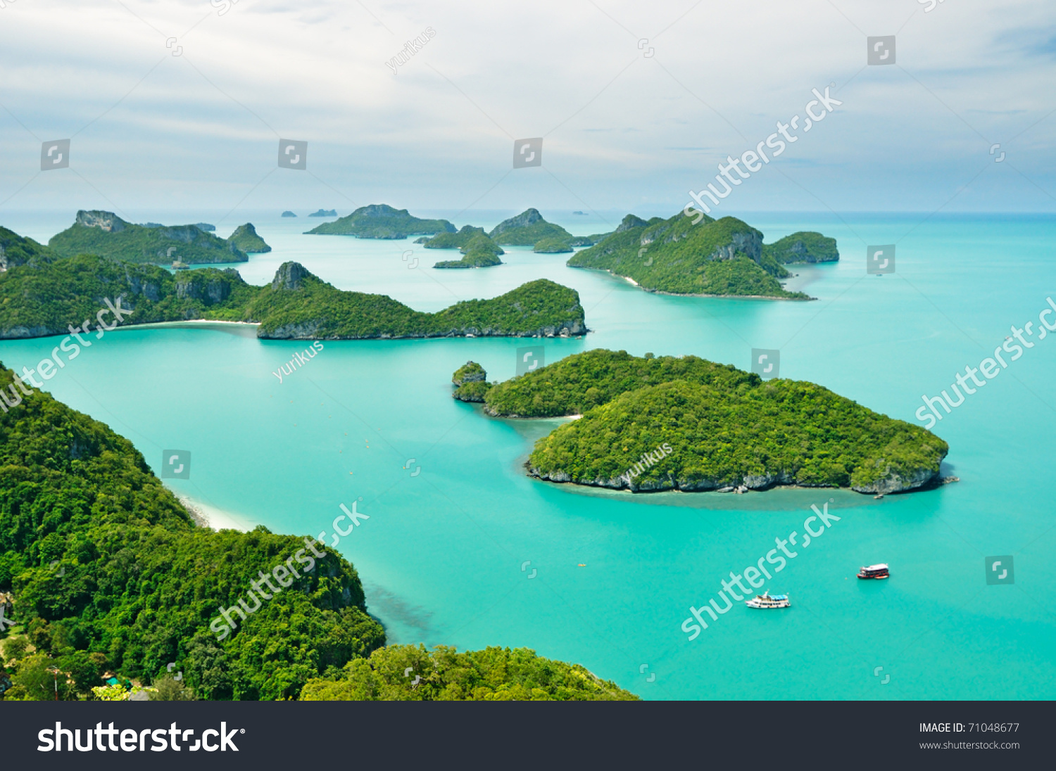 Top view of island group in Thailand #71048677
