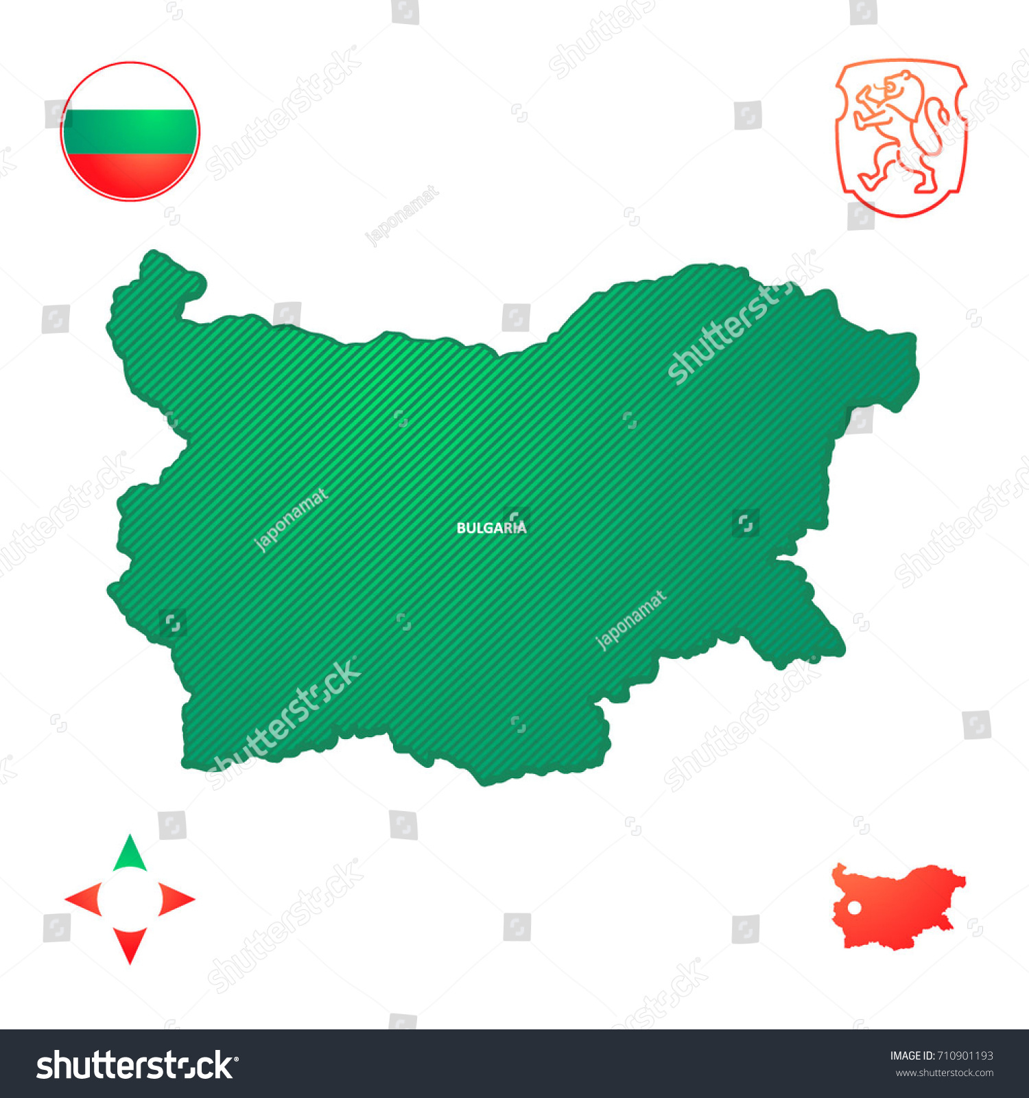 simple outline map of Bulgaria - Royalty Free Stock Vector 710901193 ...
