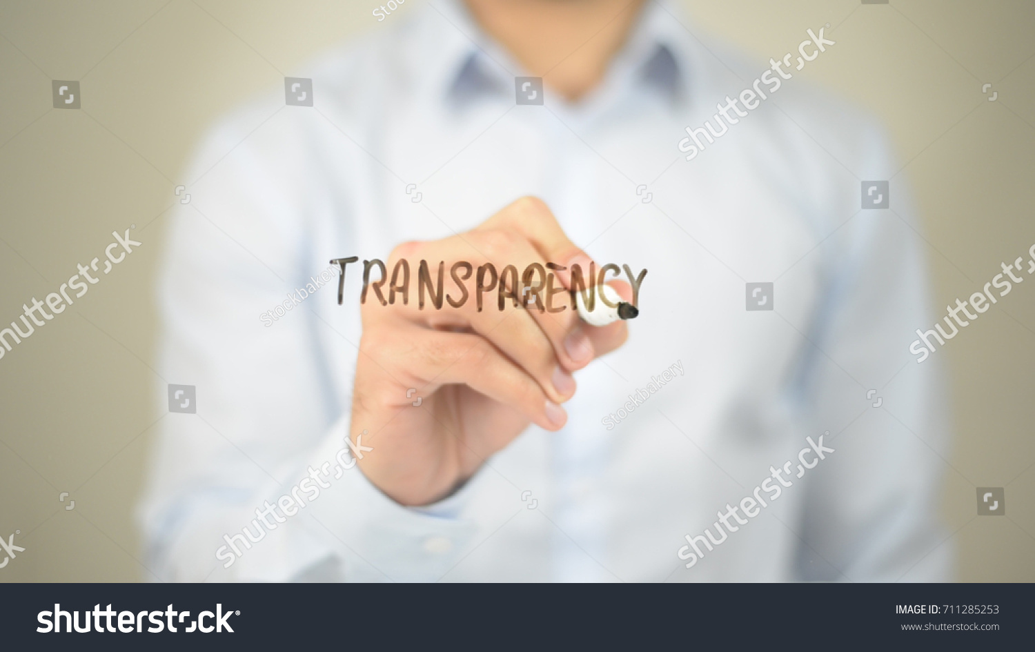 Transparency,  Man writing on transparent screen #711285253