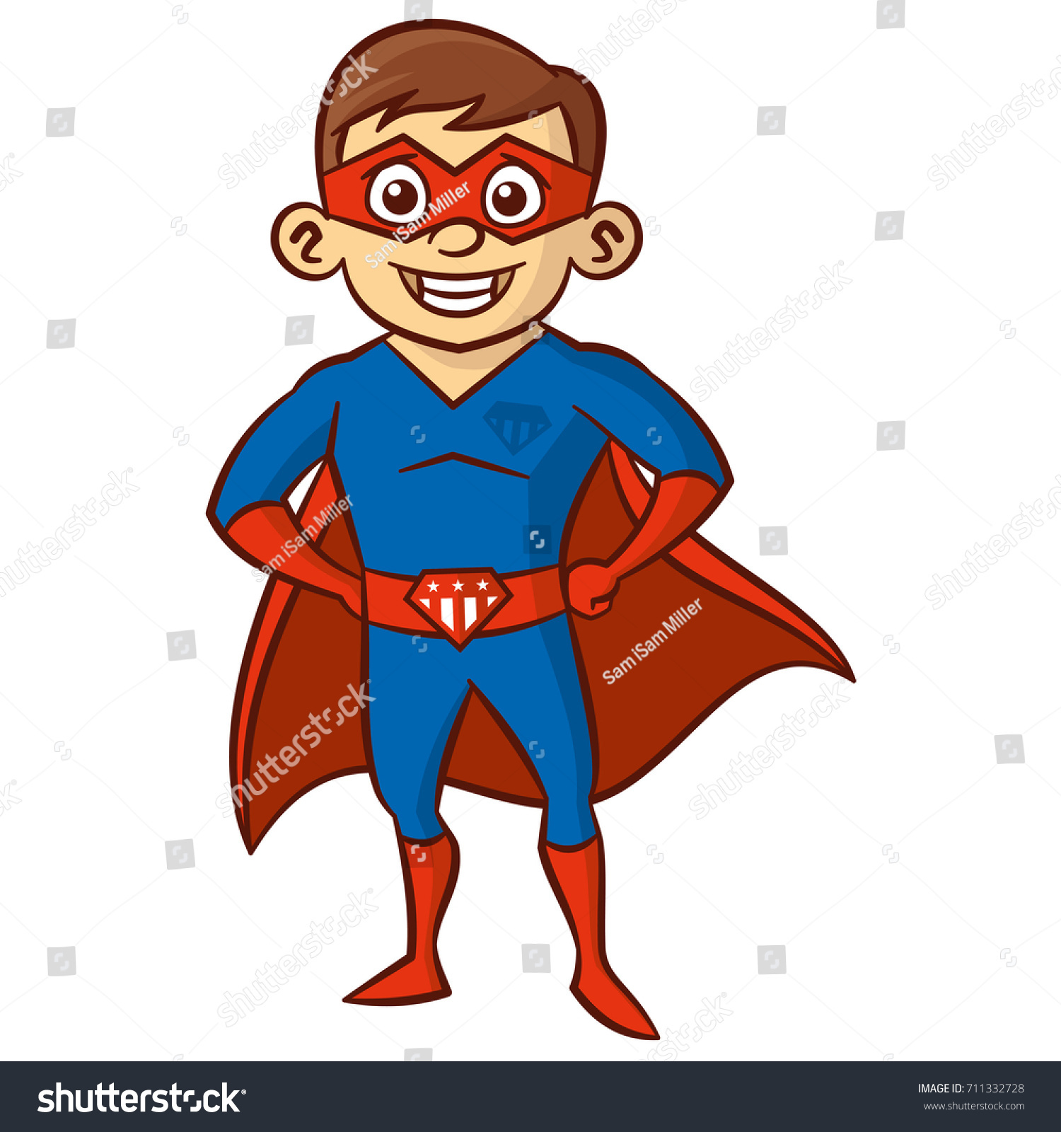 Superhero boy Cartoon character - Royalty Free Stock Vector 711332728 ...