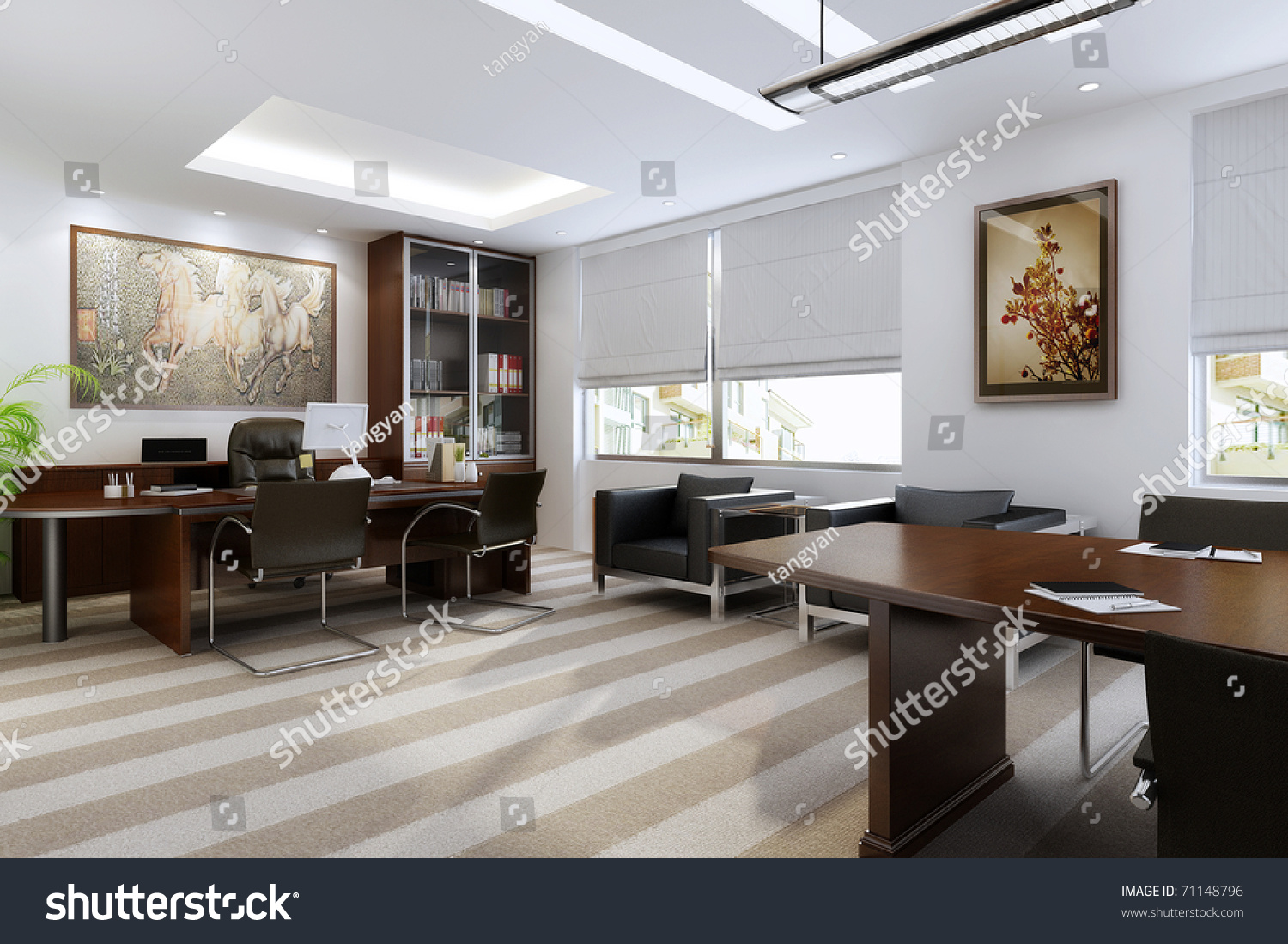 The modern office interior (rendering) #71148796