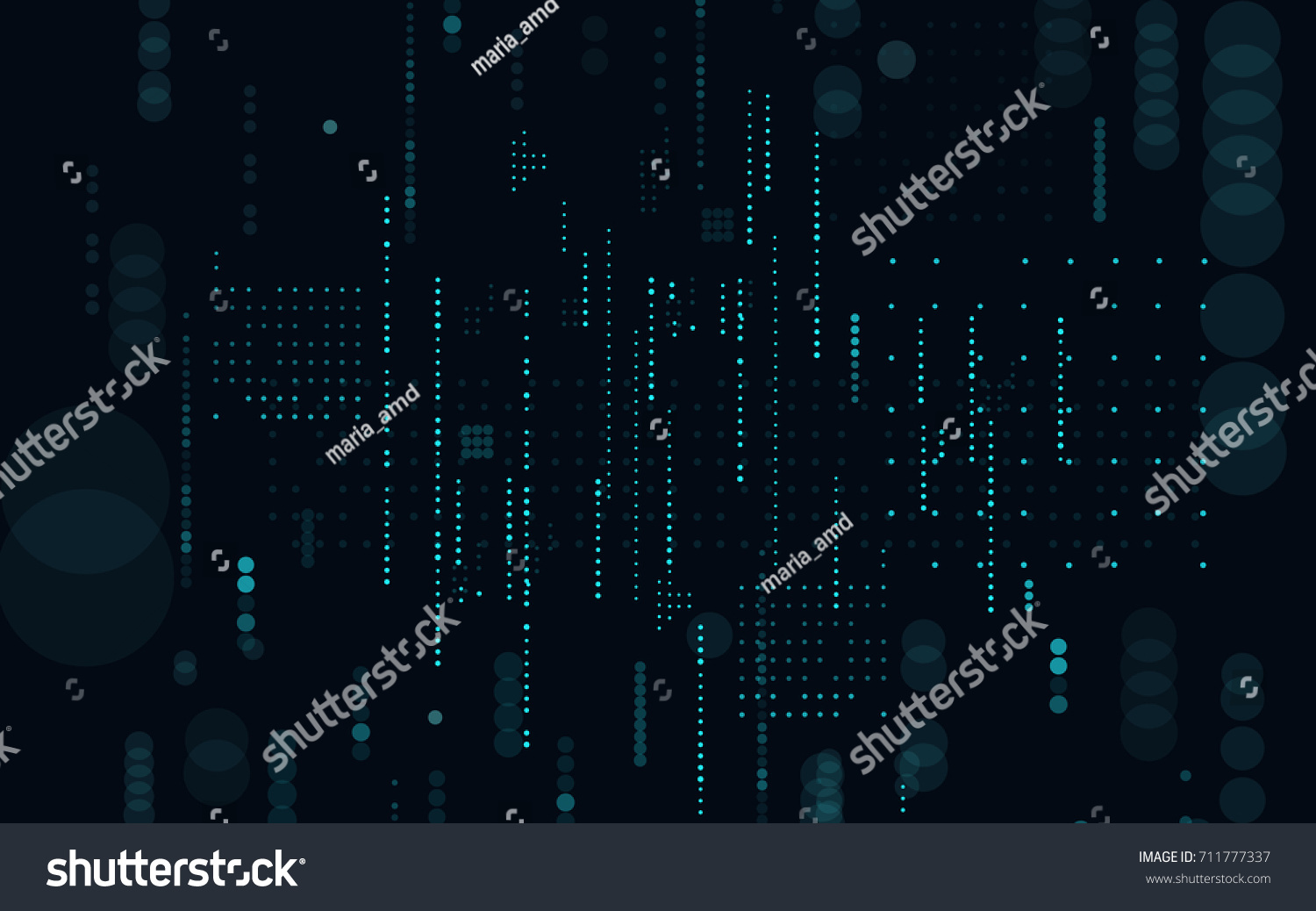 Technological background vector illustration.Matrix.Binary Computer Code.Falling dots #711777337