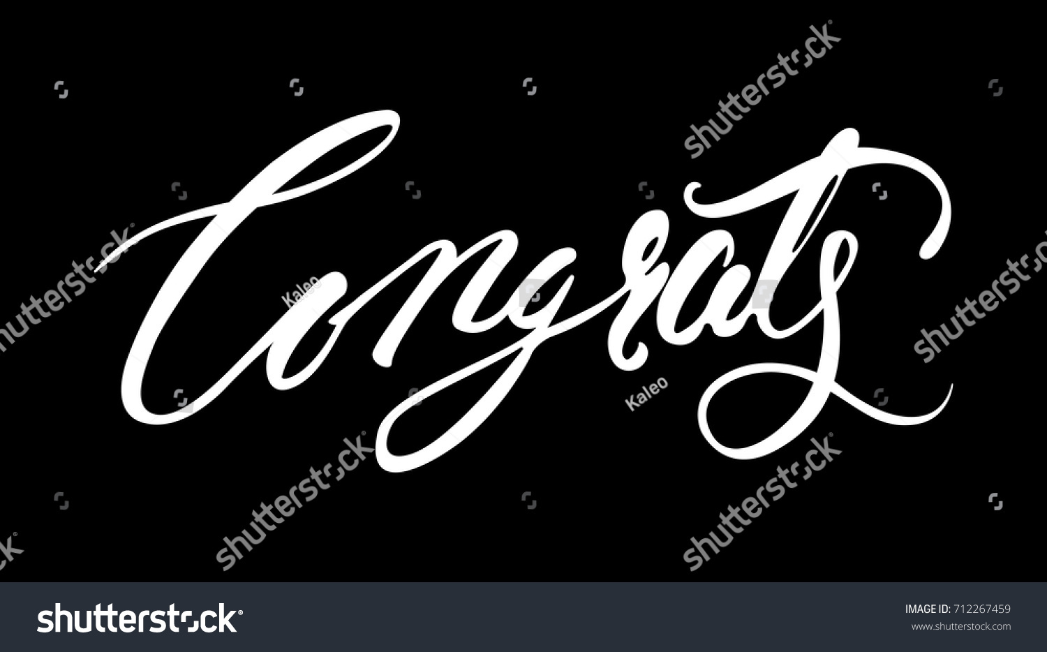 Congrats hand written lettering for cards, invitation, poster and print. Modern brush calligraphy of Congrats. Isolated on White. #712267459