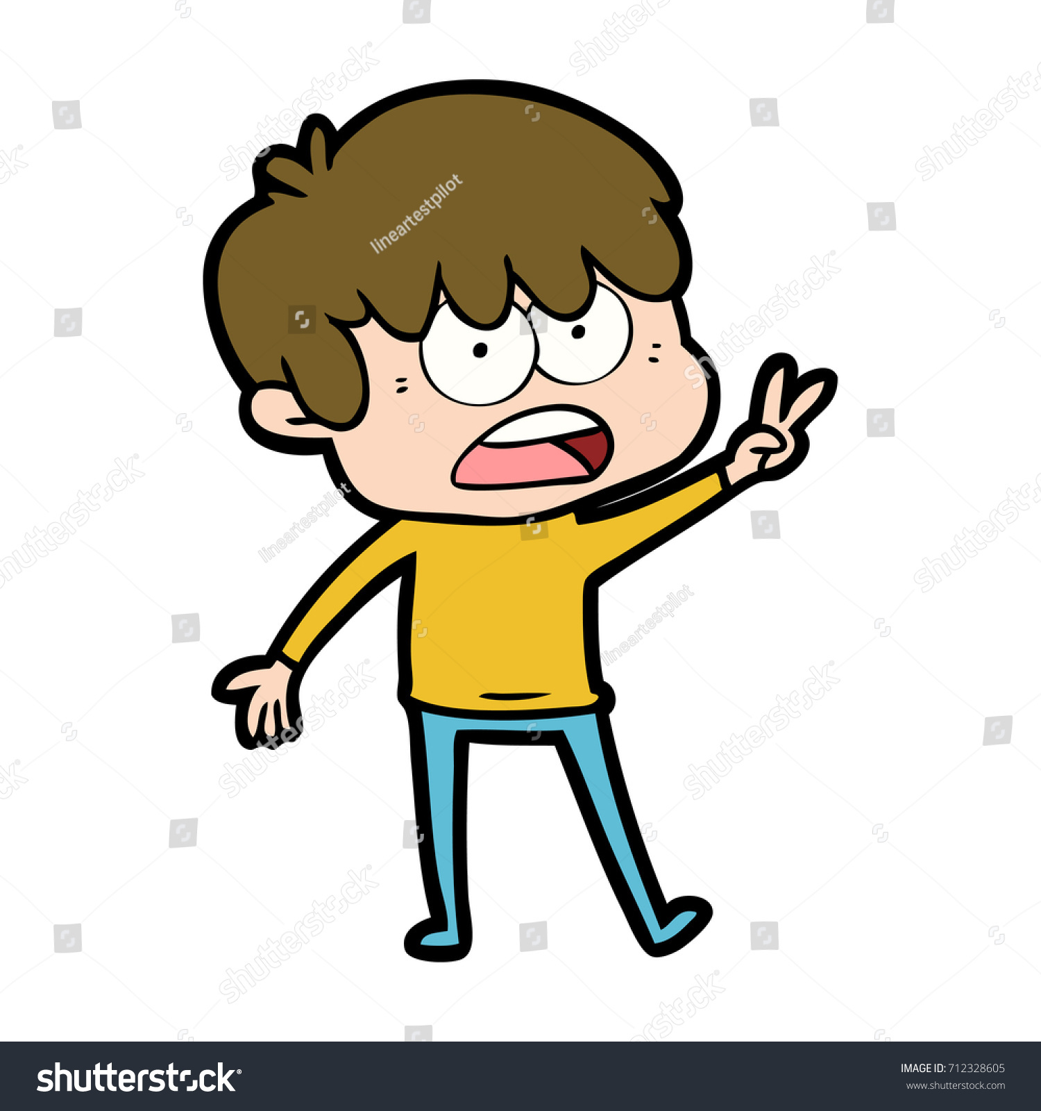 worried cartoon boy - Royalty Free Stock Vector 712328605 - Avopix.com