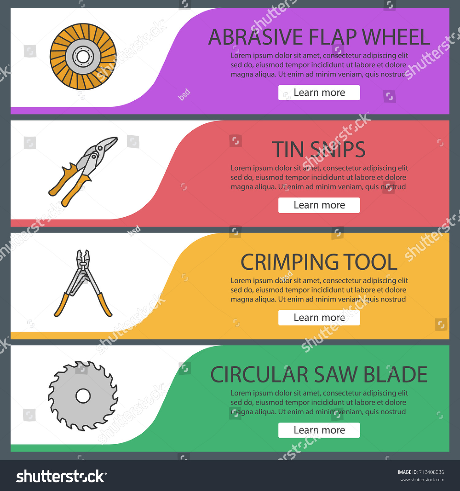 Construction tools web banner templates set. - Royalty Free Stock ...