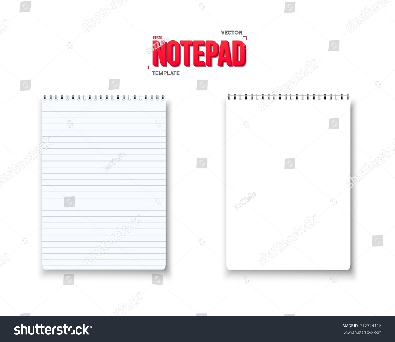 Illustration of Realistic Vector Blank Notepad - Royalty Free Stock ...