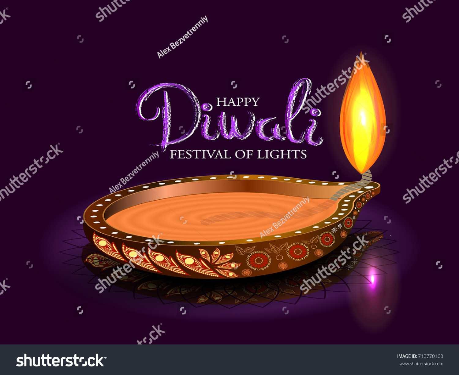 Diwali festival background. Vector illustration. #712770160