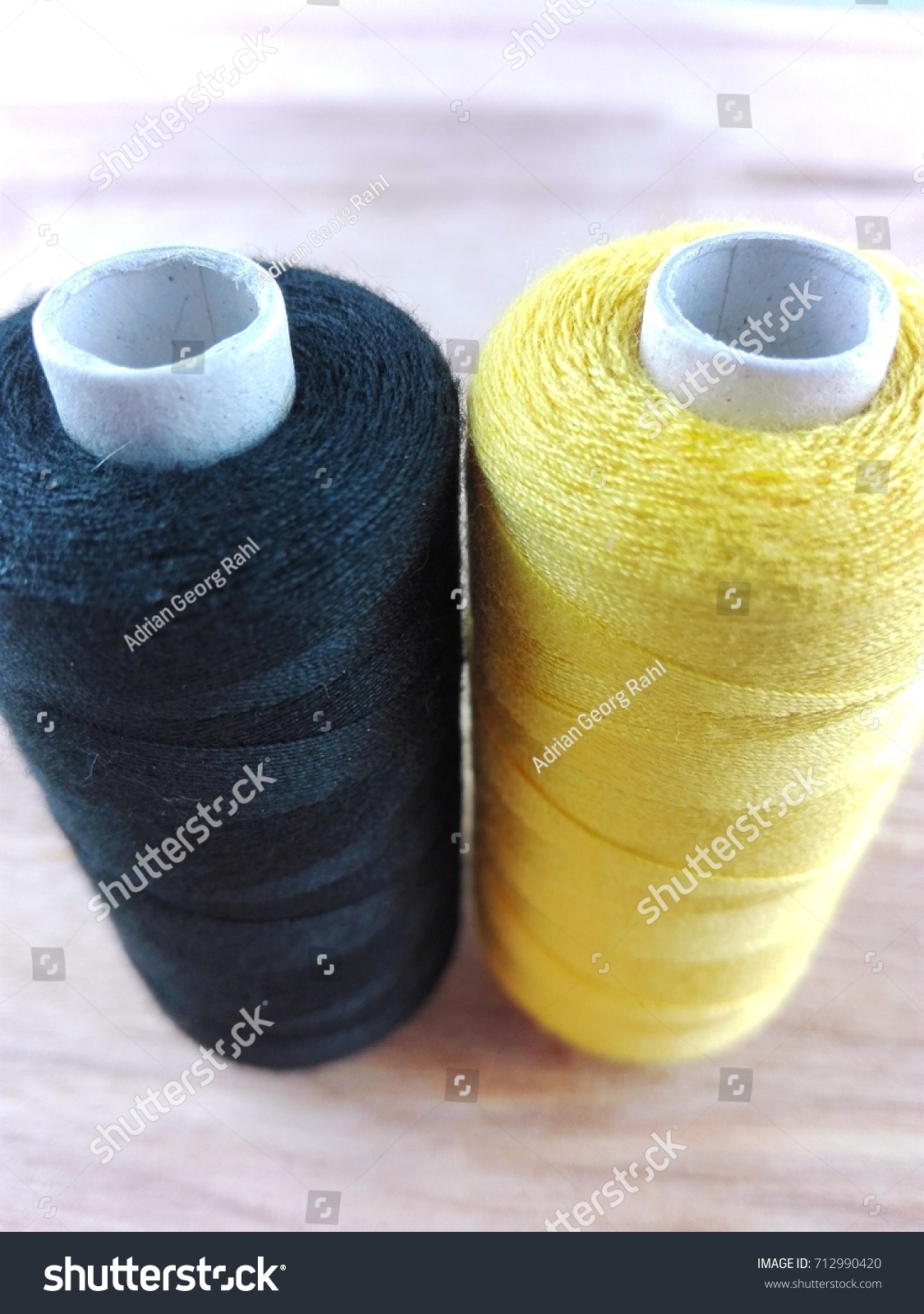 Sewing thread yellow black #712990420