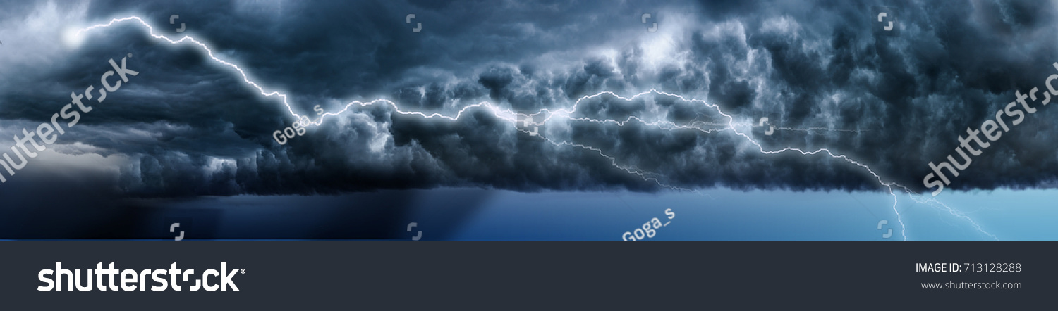 Storm. Lightning in the landscape #713128288
