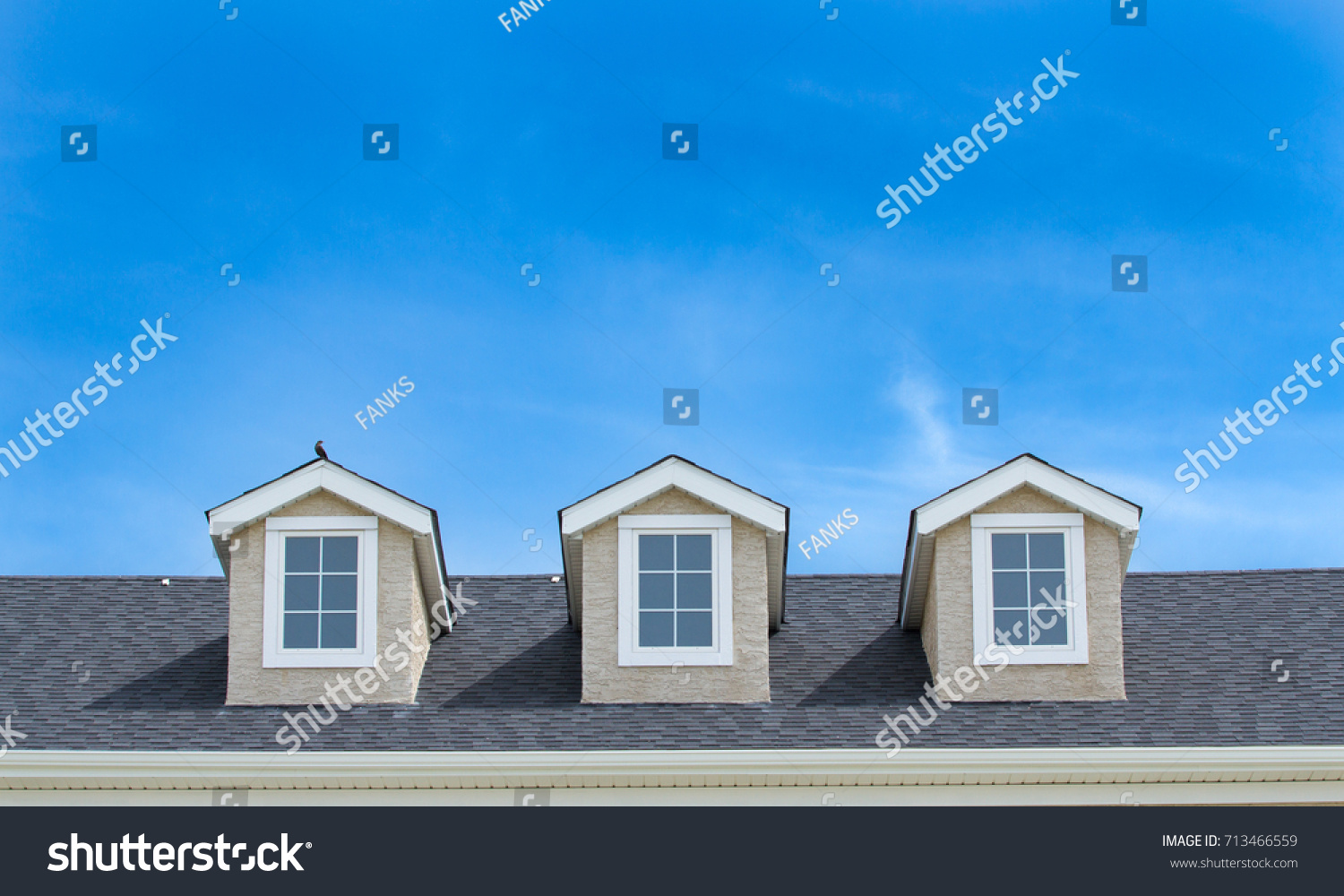 Triplex roof of a Canadian apartment building #713466559