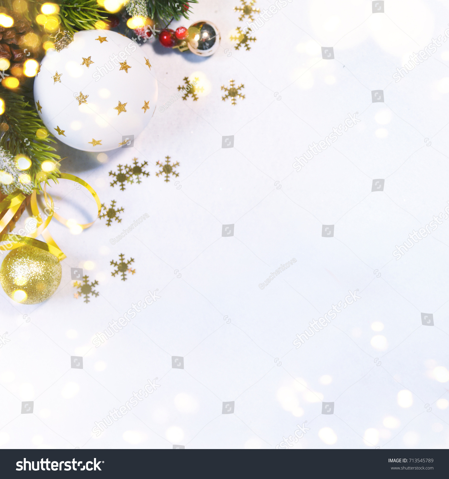 Holiday background, greeting card for Christmas and New Year #713545789