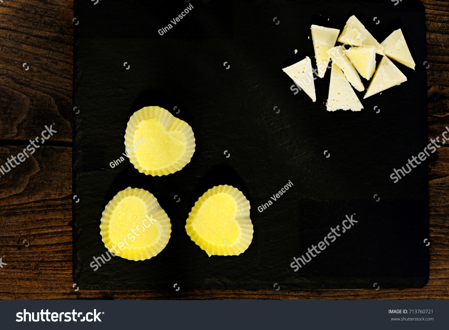 polenta and seasoned cheese #713760721