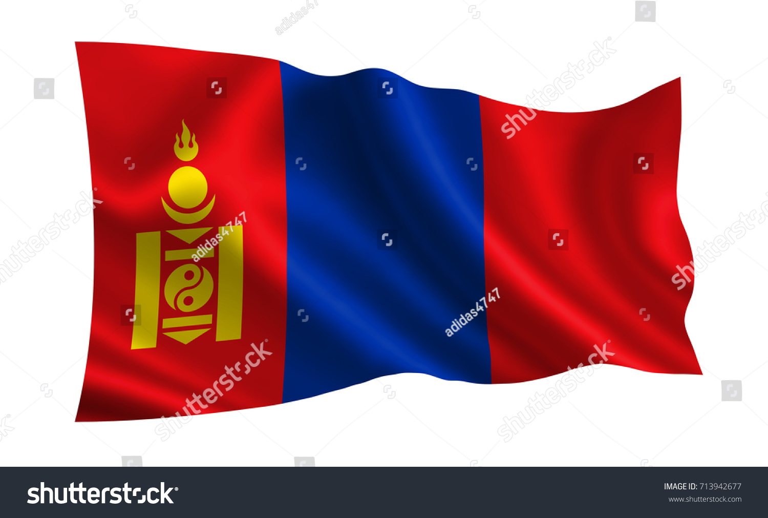 Mongolia flag. A series of 