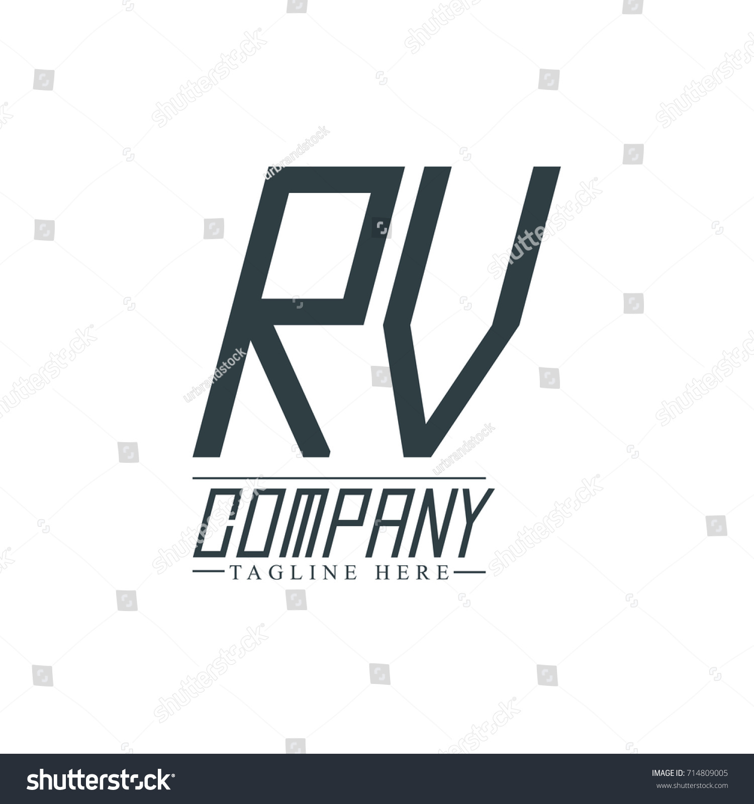 Initial Letter RV Design Logo Template - Royalty Free Stock Vector ...