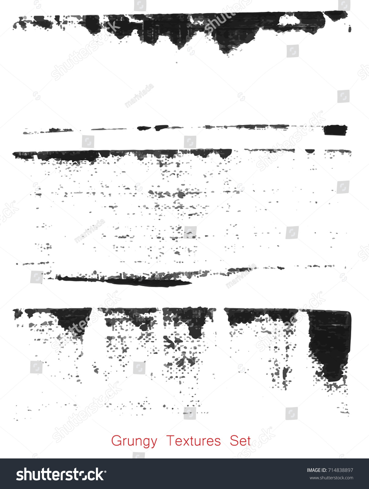 Grungy hand made texture over white background. Elements for your work and design. Eps10 #714838897