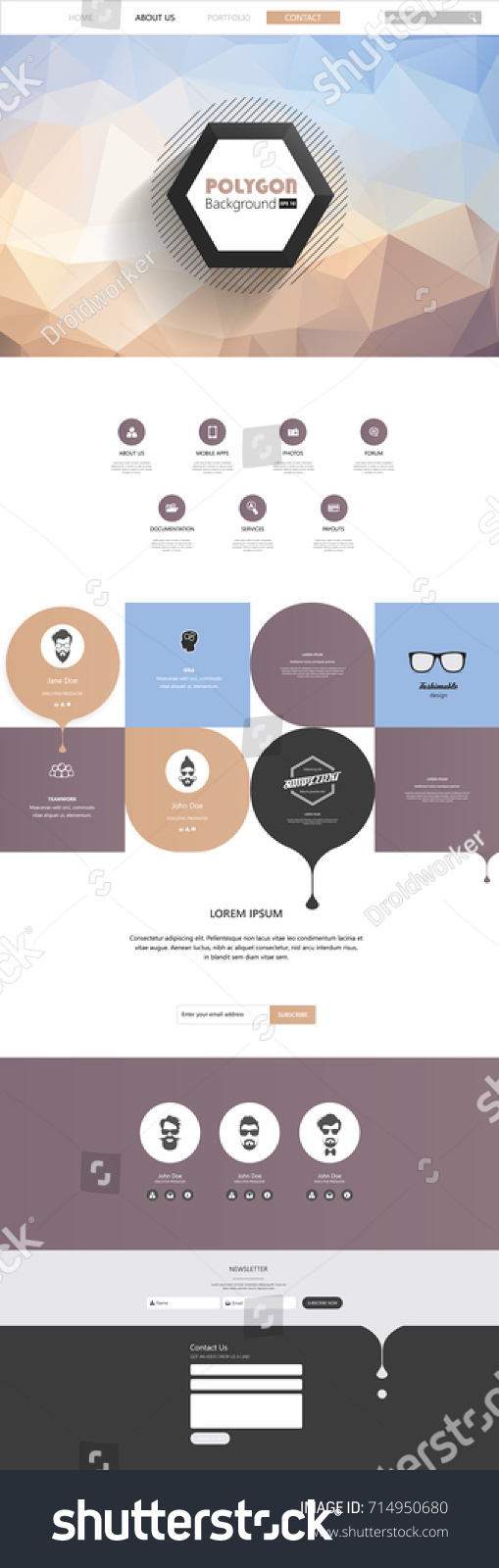 Responsive One Page Website Template with Low Royalty Free Stock Responsive One Page Website Template with Low Royalty Free Stock