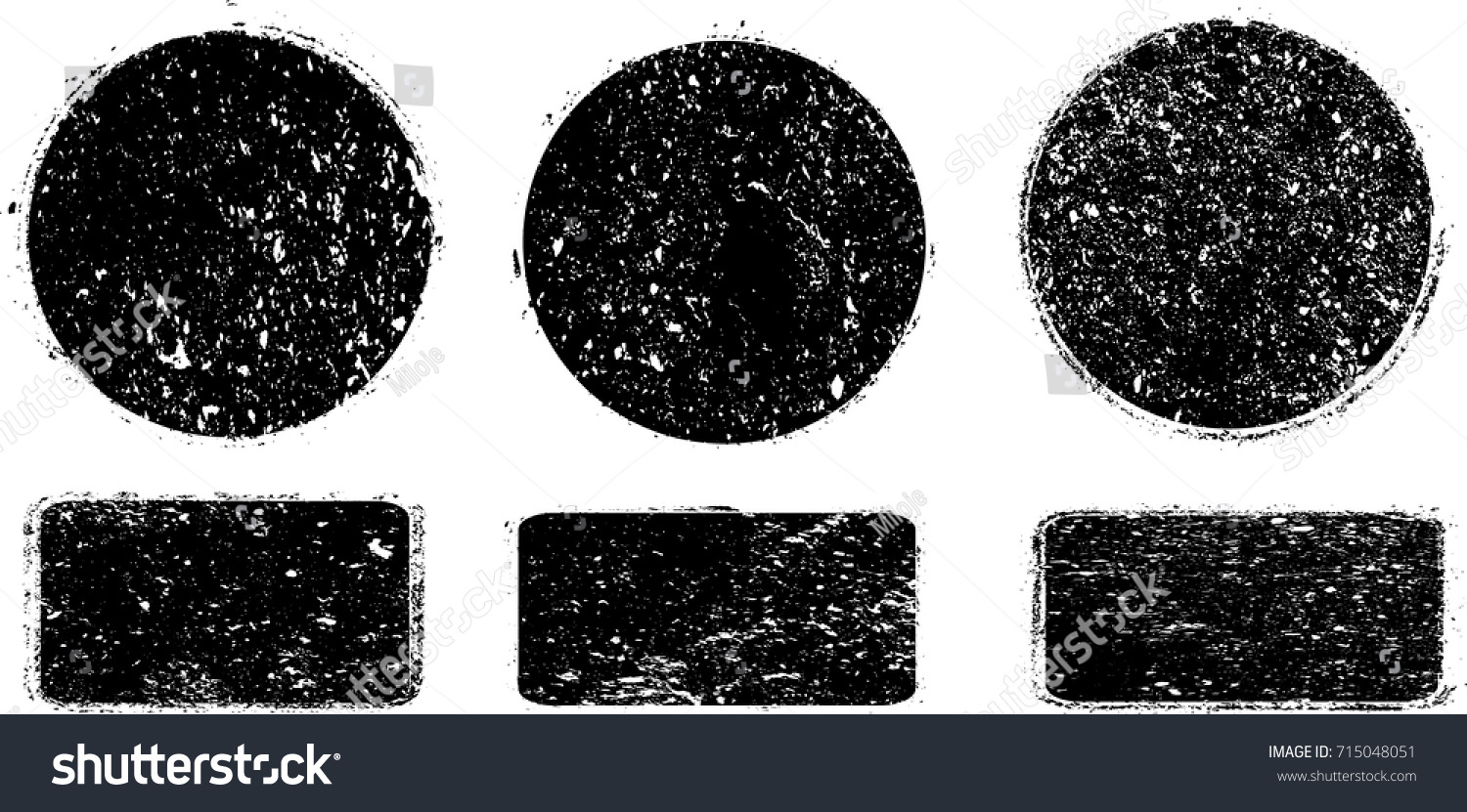 Grunge post Stamps Collection, Circles. Banners, Insignias , Logos, Icons, Labels and Badges Set . vector distress textures.blank shapes. #715048051