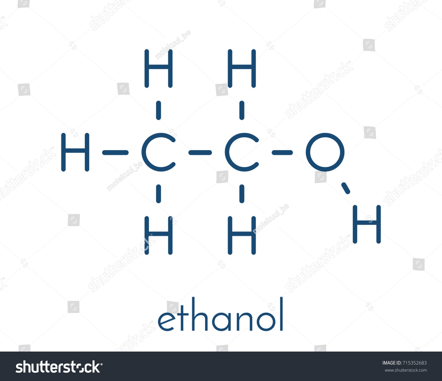 Alcohol Ethanol Ethyl Alcohol Molecule Royalty Free Stock Vector 715352683