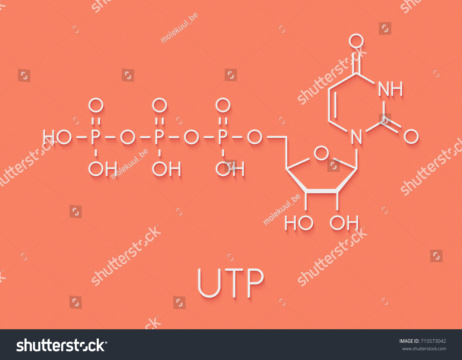 Uridine Triphosphate Utp Nucleotide Molecule Royalty Free Stock