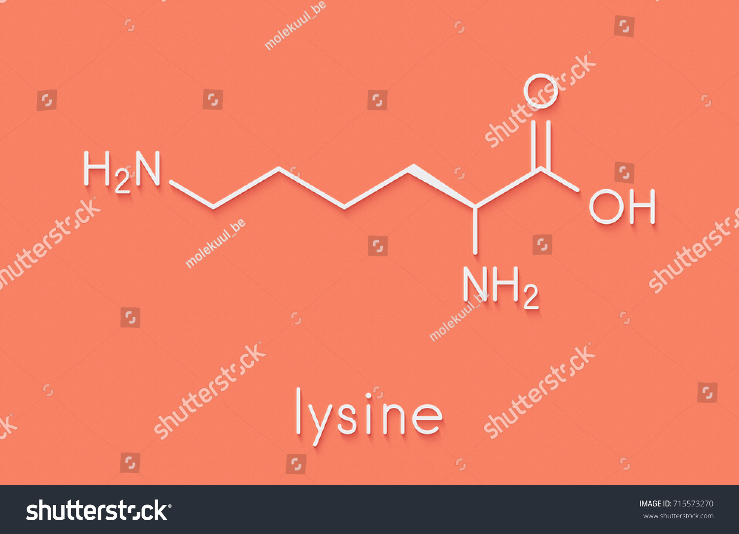 Lysine (l-lysine, Lys, K) Amino Acid Molecule. - Royalty Free Stock ...