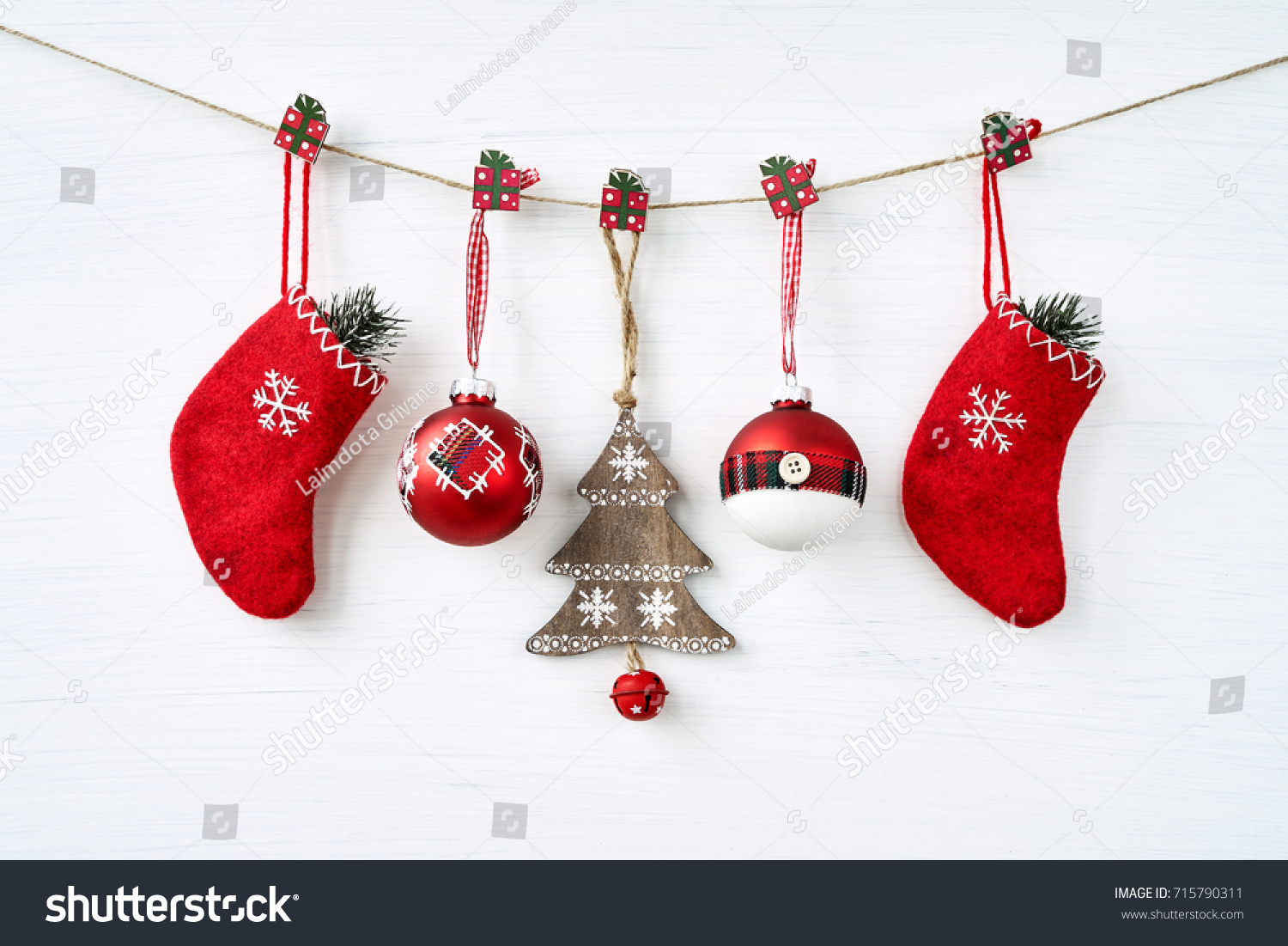 Christmas background. Christmas decoration on white background. Copy space. #715790311