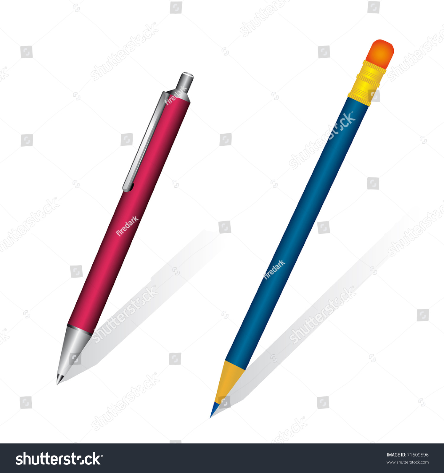 A Set Of Pen And Pencil Vector Illustration Royalty Free Stock